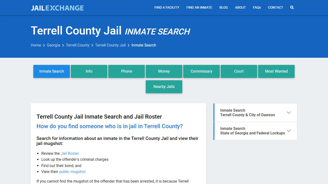 Inmate Search: Roster & Mugshots - Terrell County Jail, GA